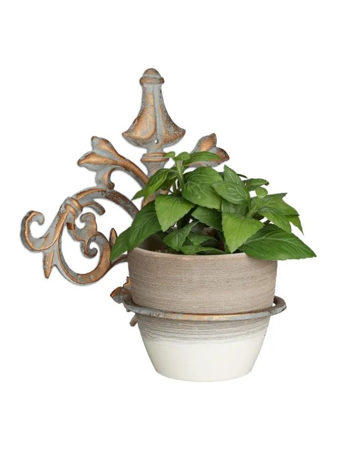 3 x Blumenhalter in Gold-Grau - Ø 13,5 cm