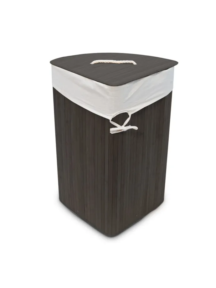 2 x Eckwäschekorb in Schwarz - (B)49,5 x (H)65 x (T)37 cm