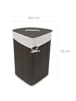 2 x Eckwäschekorb in Schwarz - (B)49,5 x (H)65 x (T)37 cm