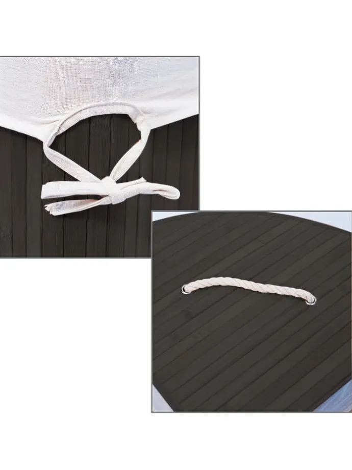 2 x Eckwäschekorb in Schwarz - (B)49,5 x (H)65 x (T)37 cm