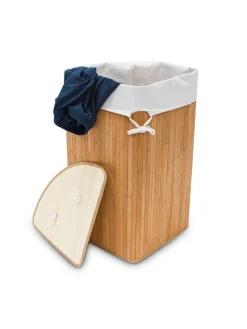 2 x Eckwäschekorb Natur - (B)49,5 x (H)65 x (T)37 cm