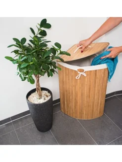 2 x Eckwäschekorb Natur - (B)49,5 x (H)65 x (T)37 cm