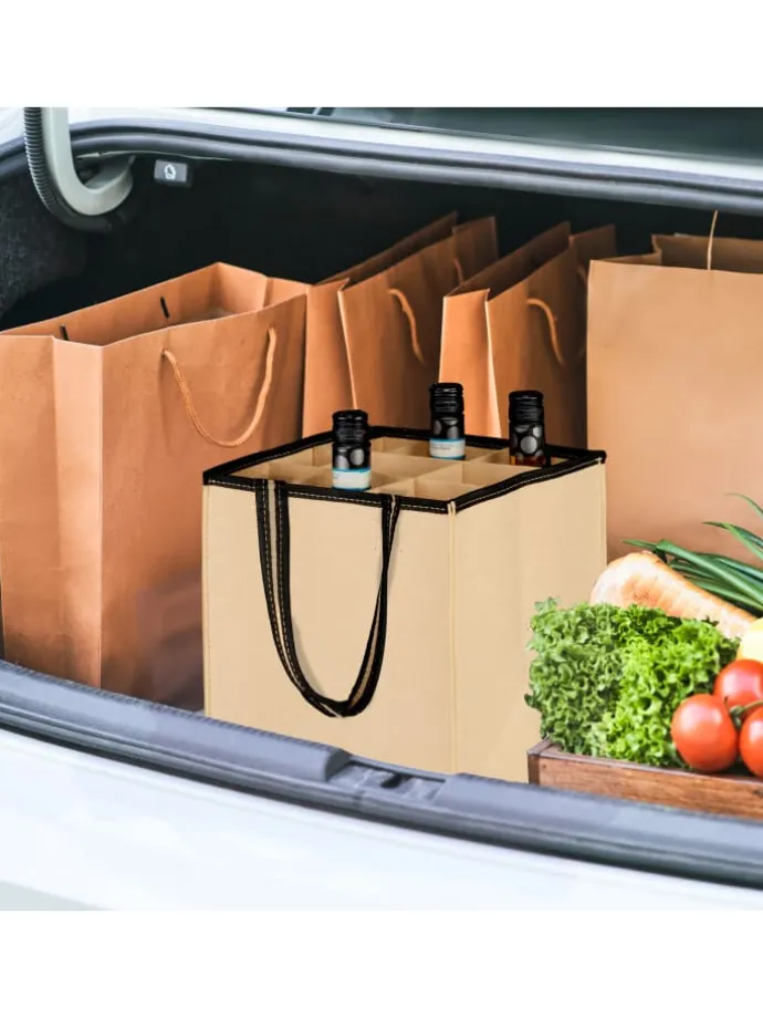 2 x Flaschentasche in Beige