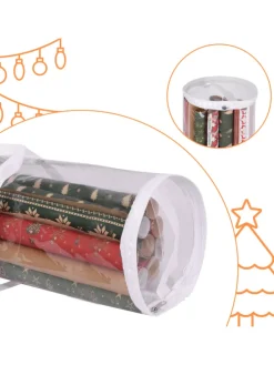 2 x Geschenkpapier Aufbewahrung in Transparent - (H)79 x Ø 22 cm