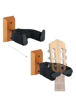 2 x Gitarrenhalter in Schwarz/ Natur