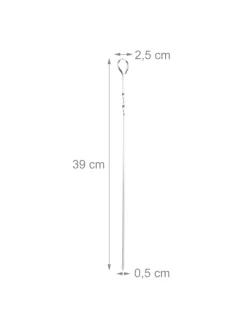 20 x Grillspieß in Silber - 39 cm