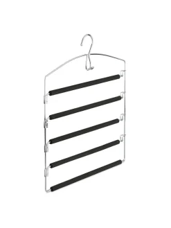 6 x Hosenbügel in Silber/Schwarz