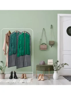 6 x Kleidersack in Grau/ Transparent - (B)60 x (H)135 cm