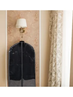 6 x Kleidersack in Grau/ Transparent - (B)60 x (H)135 cm