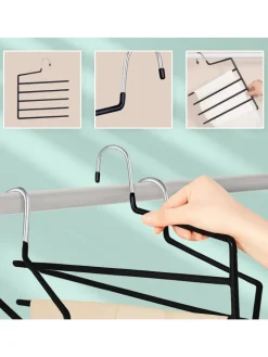 4 x Mehrfachbügel in Schwarz - (B)32 x (H)35 cm