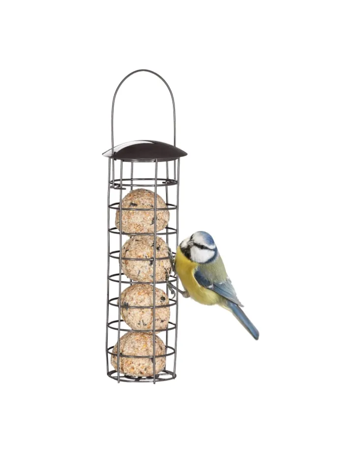 5 x Meisenknödelhalter in Grau - (H)31 x Ø 8,5 cm