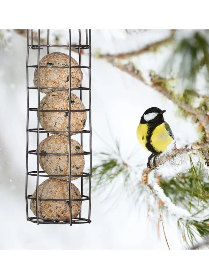 5 x Meisenknödelhalter in Grau - (H)31 x Ø 8,5 cm