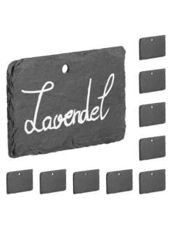 10 x Pflanzenschilder "Schiefer" in Anthrazit