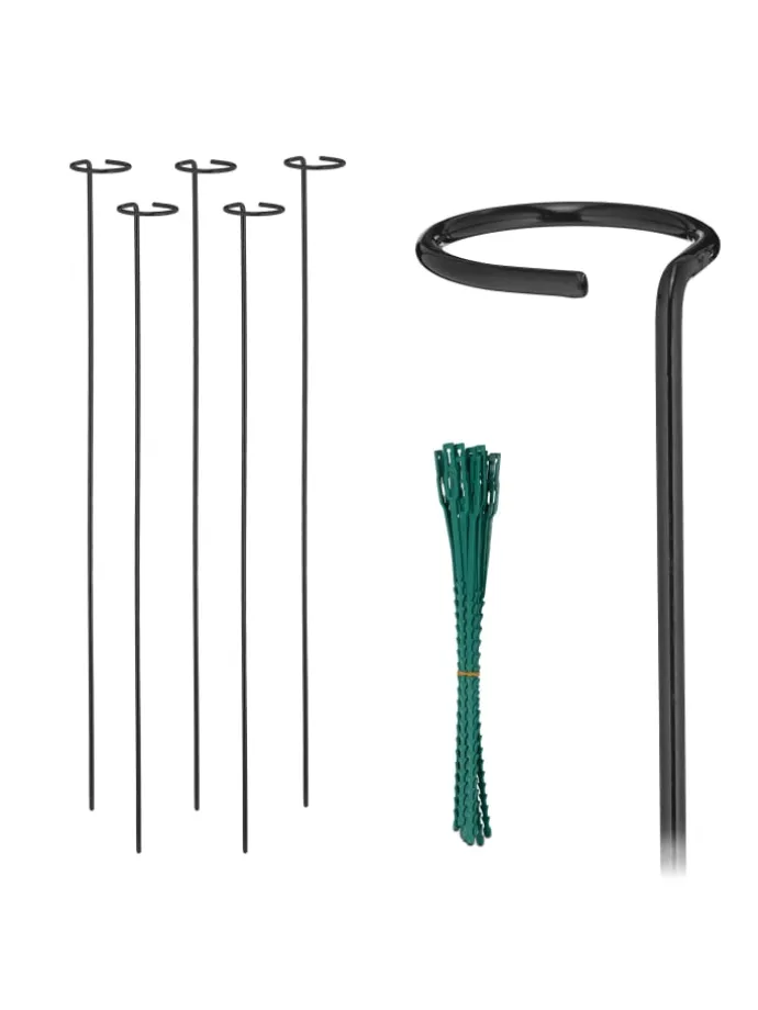 6 x Pflanzstäbe in Schwarz - 80 cm