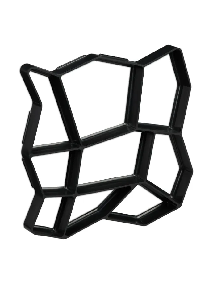 4 x Pflasterform 9 Kammern in Schwarz - (B)35 x (T)35 cm