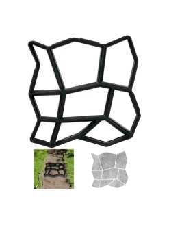 4 x Pflasterform 9 Kammern in Schwarz - (B)35 x (T)35 cm