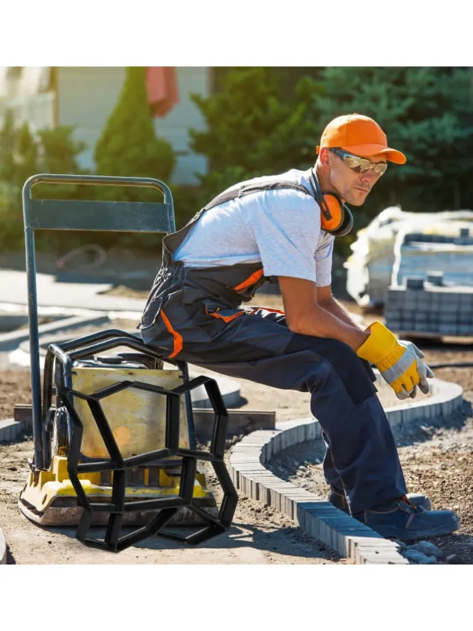 4 x Pflasterform 9 Kammern in Schwarz - (B)35 x (T)35 cm