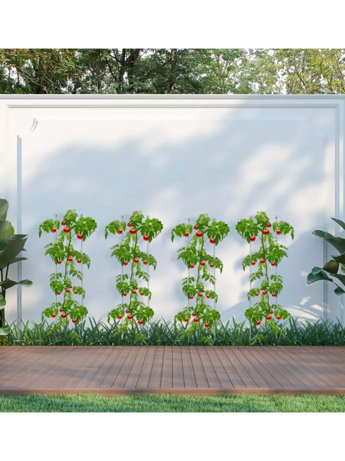 2 x Rankhilfe in Grau - (H)150 x Ø30 cm