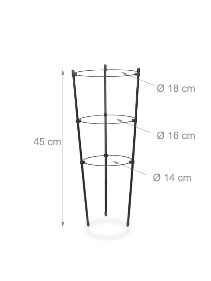 4 x Rankhilfe in Schwarz - (H)45 x Ø 22 cm