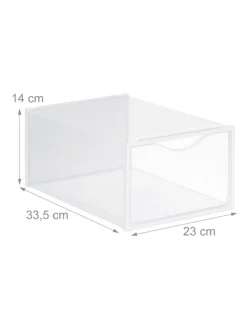 12 x Schuhboxen in Transparent/ Weiß