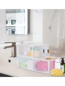 12 x Schuhboxen in Transparent/ Weiß