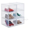 6 x Schuhboxen in Transparent - (B)25 x (H)18 x (T)34 cm