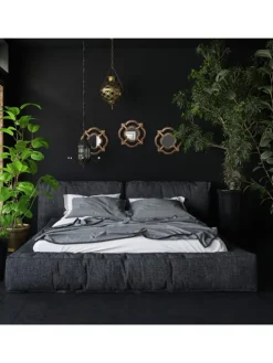 3 x Spiegel in Gold/ Schwarz - (B)25,5 x(H)25,5 cm