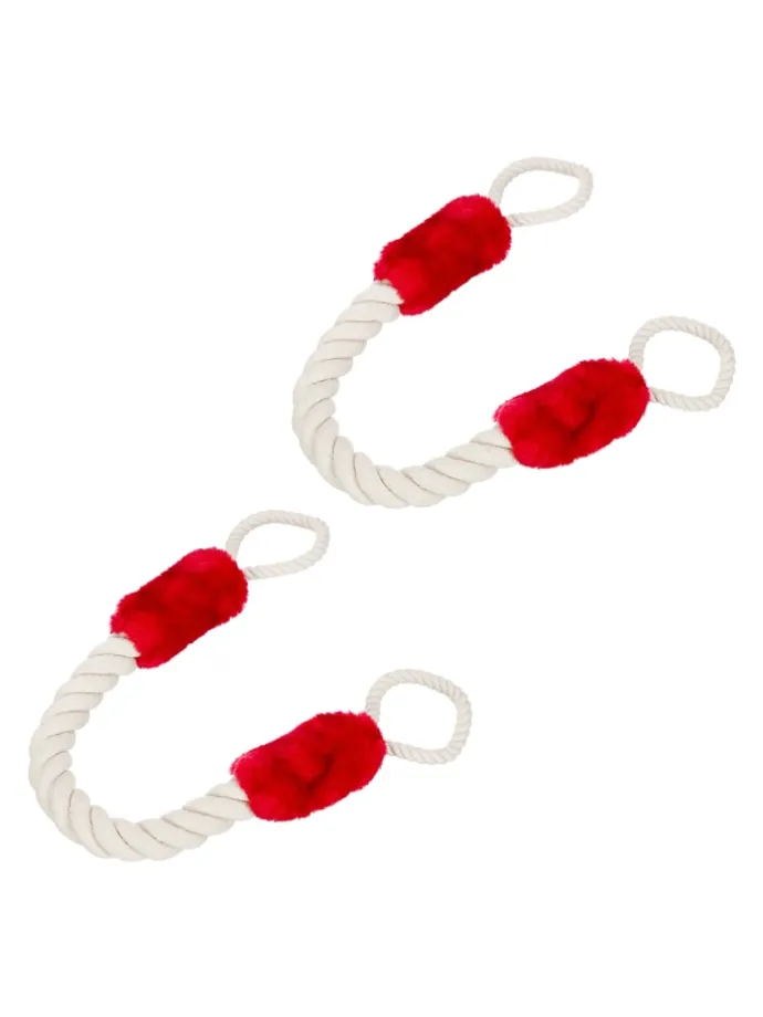 4 x Türkordel in Creme/ Rot