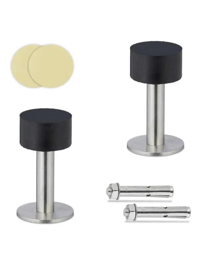 2 x Türstopper in Schwarz/ Silber