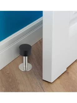 2 x Türstopper in Schwarz/ Silber