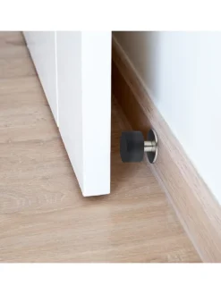 2 x Türstopper in Schwarz/ Silber