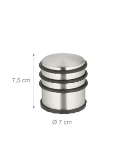 4 x Türstopper in Silber/ Schwarz - (H)7,5 x Ø 7 cm