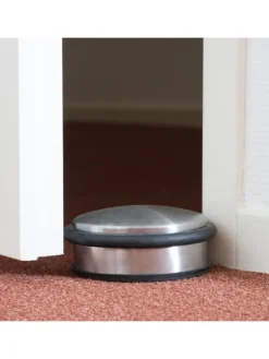 4 x Türstopper in Silber/ Schwarz - (H)4,5 x Ø 10,5 cm