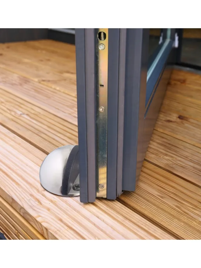 6 x Türstopper in Silber/ Schwarz