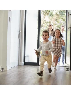 4 x Türstopper in Silber/ Schwarz - (H)7,5 x Ø 9 cm