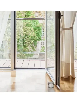 4 x Türstopper in Silber/ Schwarz - (H)7,5 x Ø 9 cm