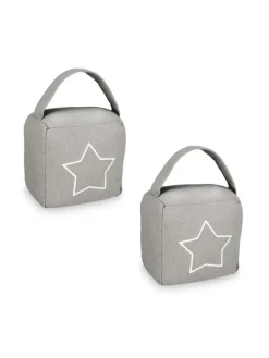 2 x Türstopper "Stern" in Dunkelgrau/ Weiß - (B)13 x (H)13 x (T)8,5 cm