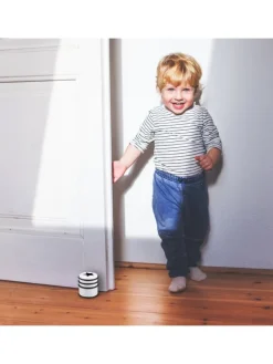 3 x Türstopper "Stern" in Weiß/ Schwarz - (H)8 x Ø7,5 cm