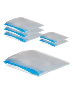 60 x Vakuumbeutel Set in Transparent/ Blau