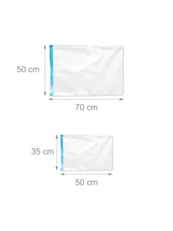 60 x Vakuumbeutel Set in Transparent/ Blau