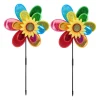 2 x Windrad "Blume" in Bunt - (B)38 x (H)75 x (T)14 cm