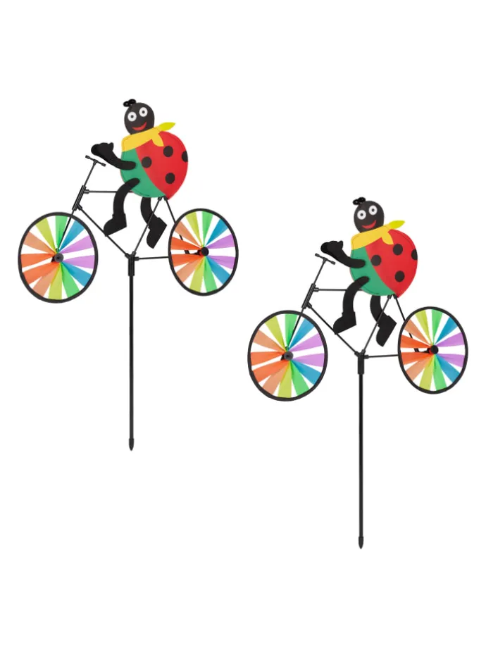 2 x Windrad "Marienkäfer" in Bunt - (B)52 x (H)75,5 x (T)4 cm
