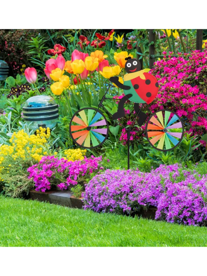 2 x Windrad "Marienkäfer" in Bunt - (B)52 x (H)75,5 x (T)4 cm