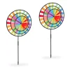 2 x Windrad "Regenbogen" in Bunt - (B)35 x (H)72 x (T)15 cm