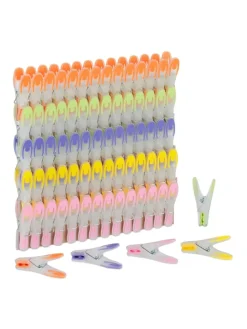 75 x Wäscheklammern in Bunt
