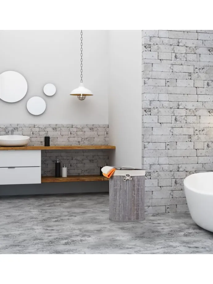 2 x Wäschekorb in Weiß - (B)42 x (H)55 x (T)32 cm