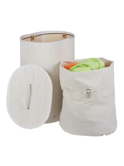 2 x Wäschekorb in Weiß - (B)42 x (H)55 x (T)32 cm