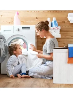 2 x Wäschekorb in Weiß - (B)55 x (H)63 x (T)35 cm