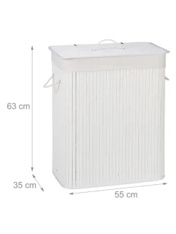 2 x Wäschekorb in Weiß - (B)55 x (H)63 x (T)35 cm