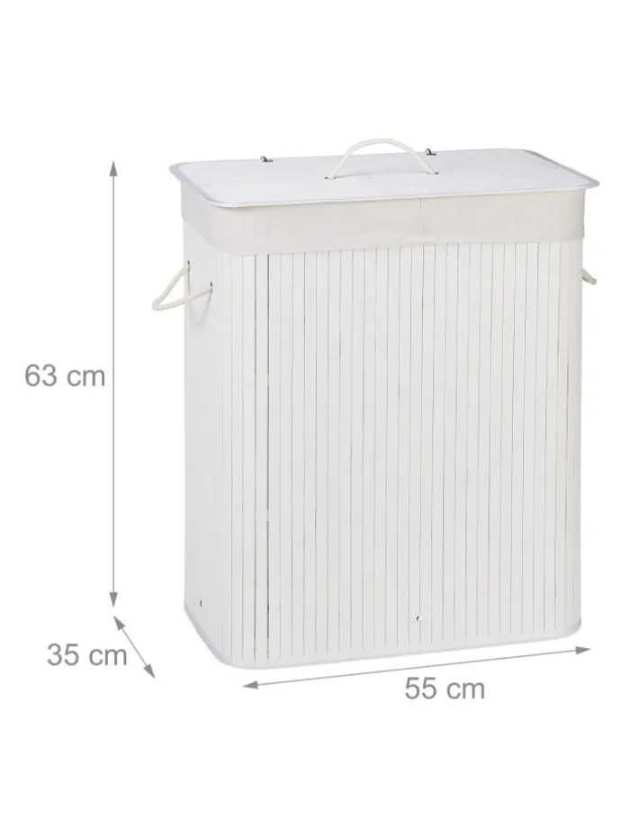 2 x Wäschekorb in Weiß - (B)55 x (H)63 x (T)35 cm